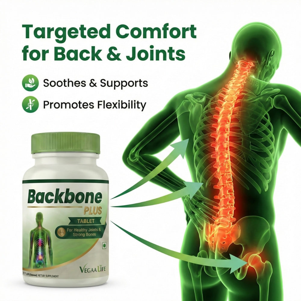VegaaLife Backbone Plus – Advanced Plant-Based Nutrition for Spine Health & Strong Bones (120 Tablets)