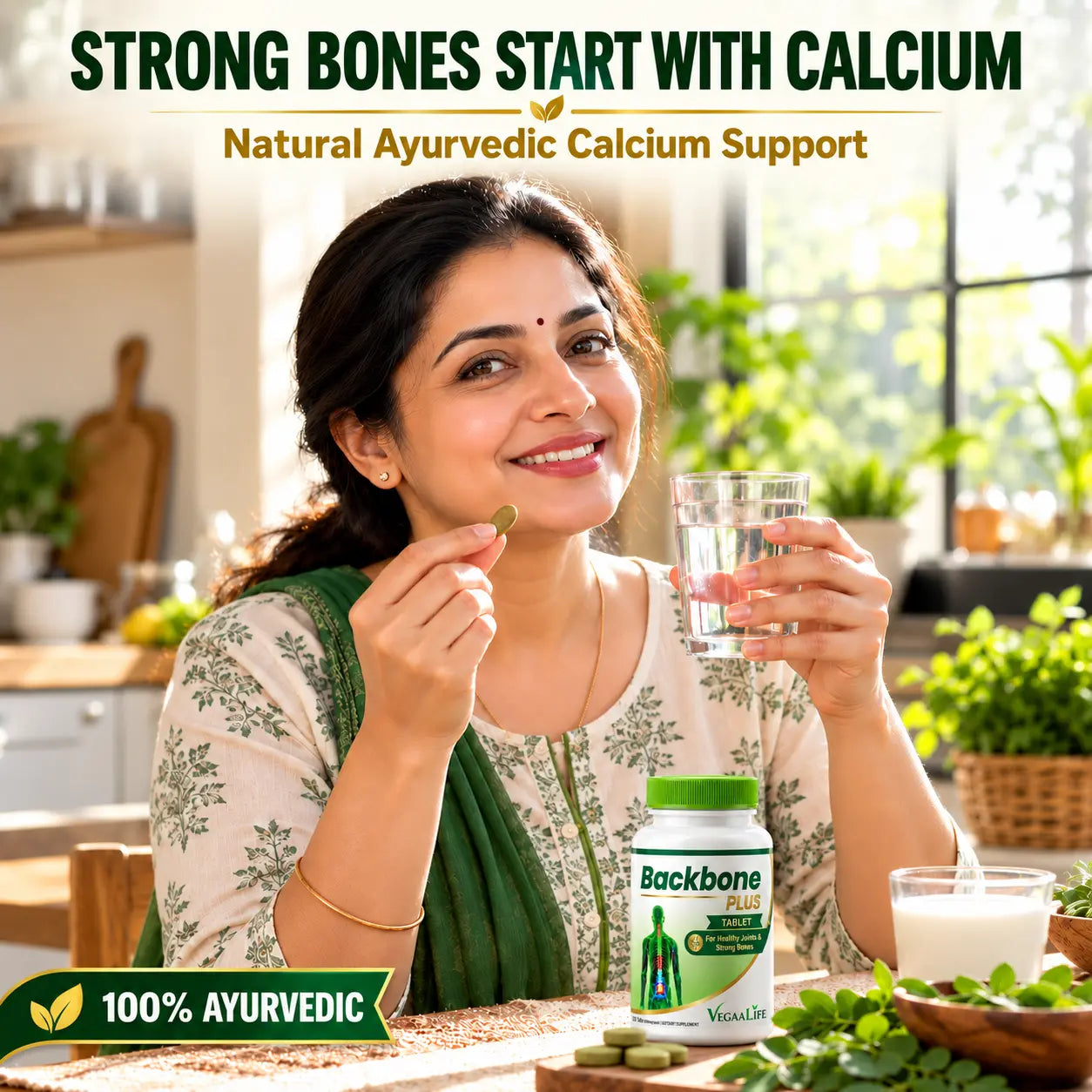 BackBone Plus Tablet – Natural Ayurvedic Calcium Support Tablet | 120 Tablets | For Strong Bones & Daily Nourishment