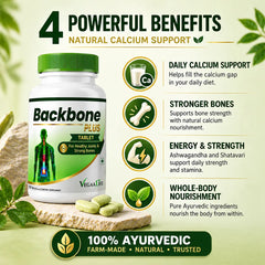 BackBone Plus Tablet – Natural Ayurvedic Calcium Support Tablet | 120 Tablets | For Strong Bones & Daily Nourishment