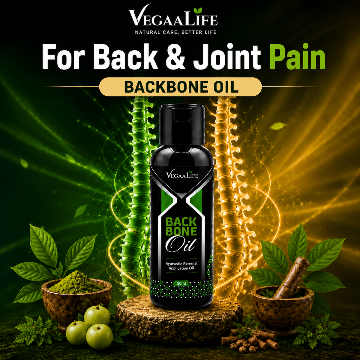 Back Bone Oil | Ayurvedic Oil for Back Pain, Spine Pain & Joint Pain