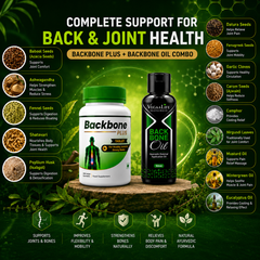 Back Bone Plus Tablet & Back Bone Oil Combo – Natural Relief For Back Pain, Spine Discomfort, And Muscle Aches