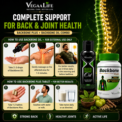 Back Bone Plus Tablet & Back Bone Oil Combo – Natural Relief for Back Pain, Spine Discomfort, and Muscle Aches