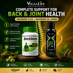 Back Bone Plus Tablet & Back Bone Oil Combo – Natural Relief for Back Pain, Spine Discomfort, and Muscle Aches