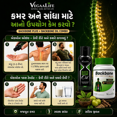 બેક બોન પ્લસ ટેબ્લેટ અને બેક બોન ઓઇલ કોમ્બો- કમર,  મણકા (સ્પાઇન), સ્નાયુ ના દુખાવા માટે કુદરતી  ઉપચાર